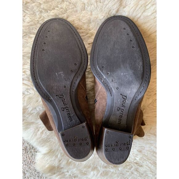 Paul Green Dallas Earth Suede‎ Ankle Bootie Brown Size 5.5 US 8 - Picture 6 of 12